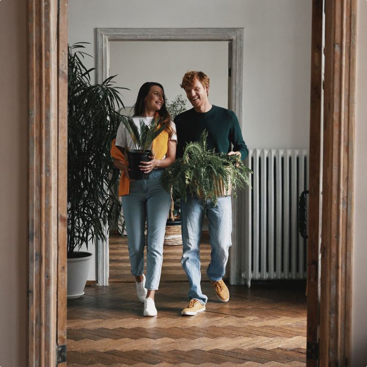 two friends moving into a home they co-own