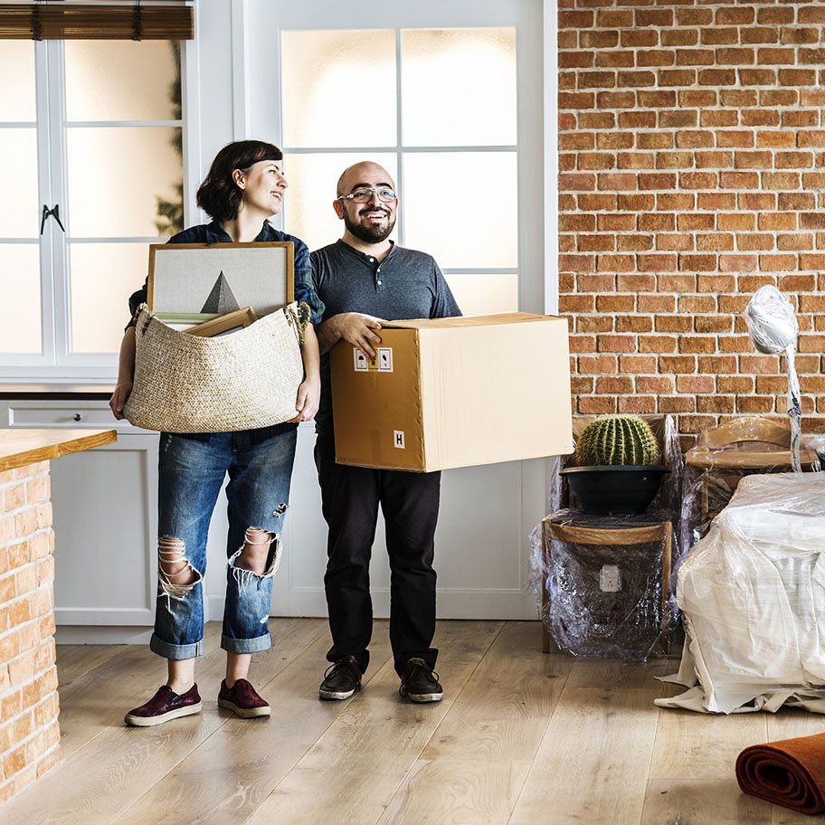 two friends moving into a new house