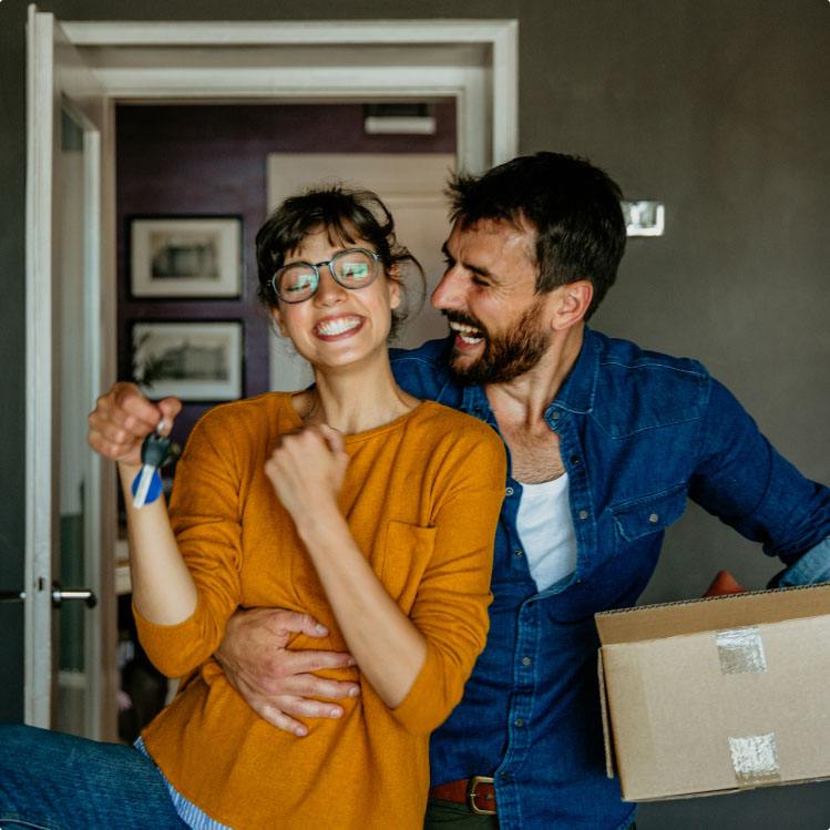 couple moving into a new home